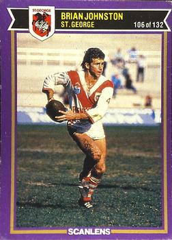 1987 Scanlens Rugby League #106 Brian Johnston Front
